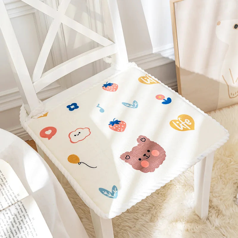 Afralia™ Milk Velvet Chair Cushion - Cozy Winter Seat Pad with Non-slip Strap