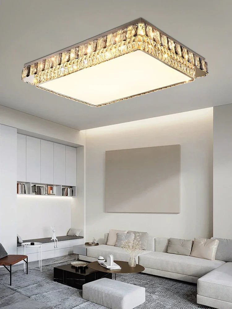 Afralia™ Modern Crystal LED Ceiling Chandelier for Living Room and Bedroom