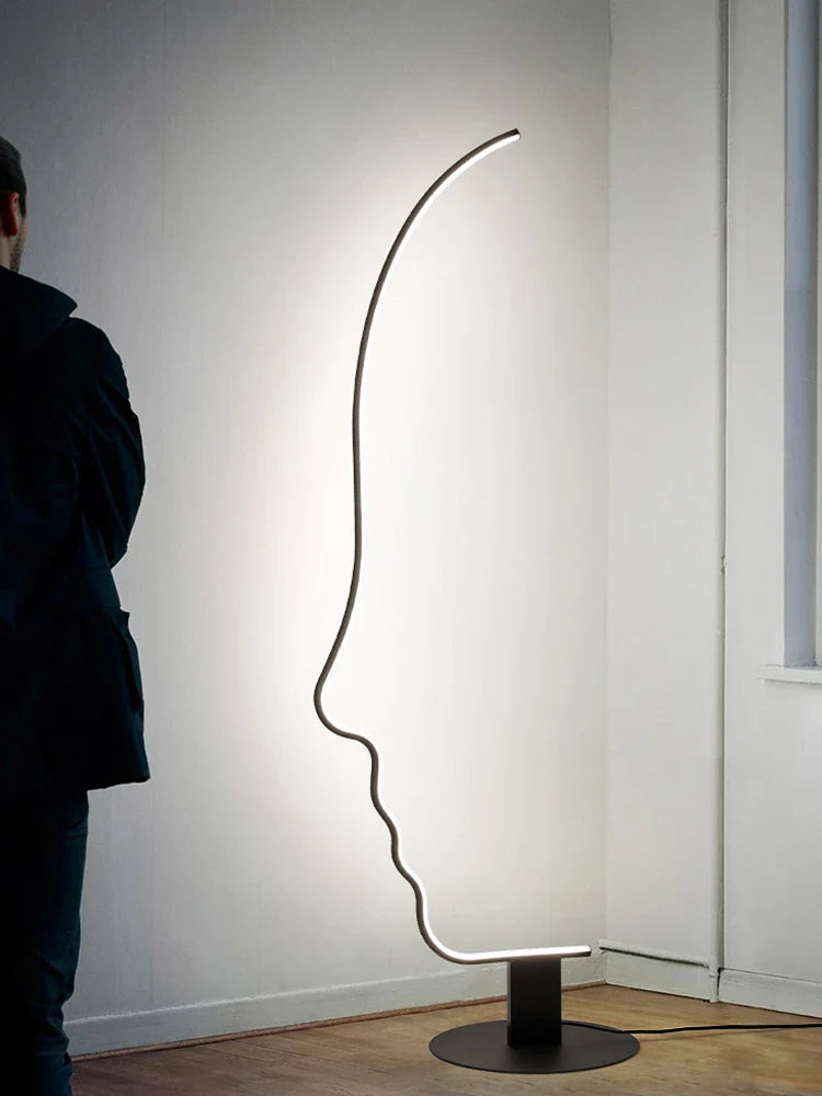 Afralia™ Modern Minimalist Human Face LED Floor Lamp for Living Room and Bedroom