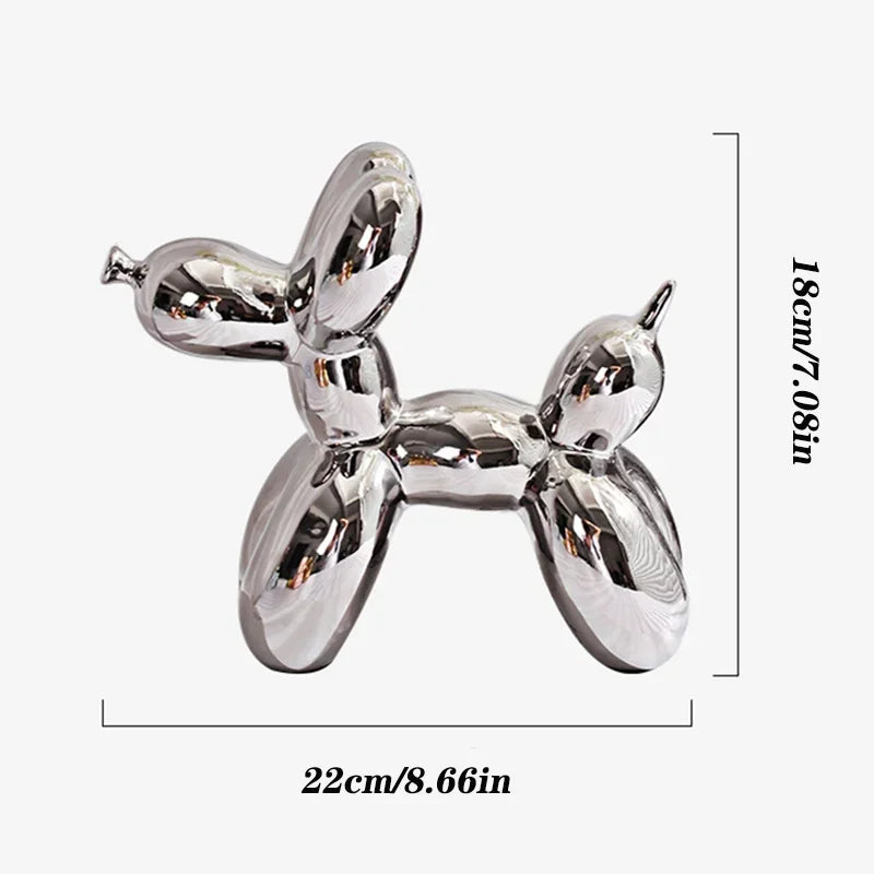 Afralia™ Balloon Dog Ceramic Sculpture Ornament for Home Office Decor & Gifts
