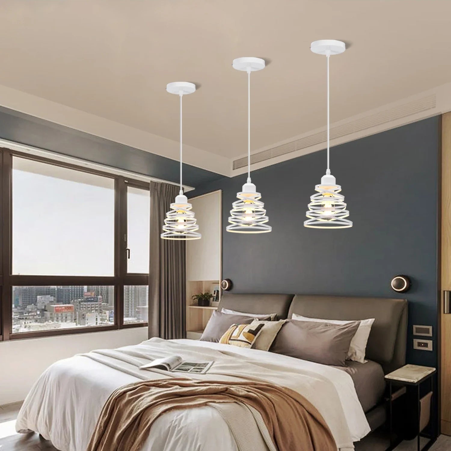 Afralia™ Spiral Swirl Pendant Lamp: Vintage E27 Ribbon Chandelier for Living Room & Kitchen