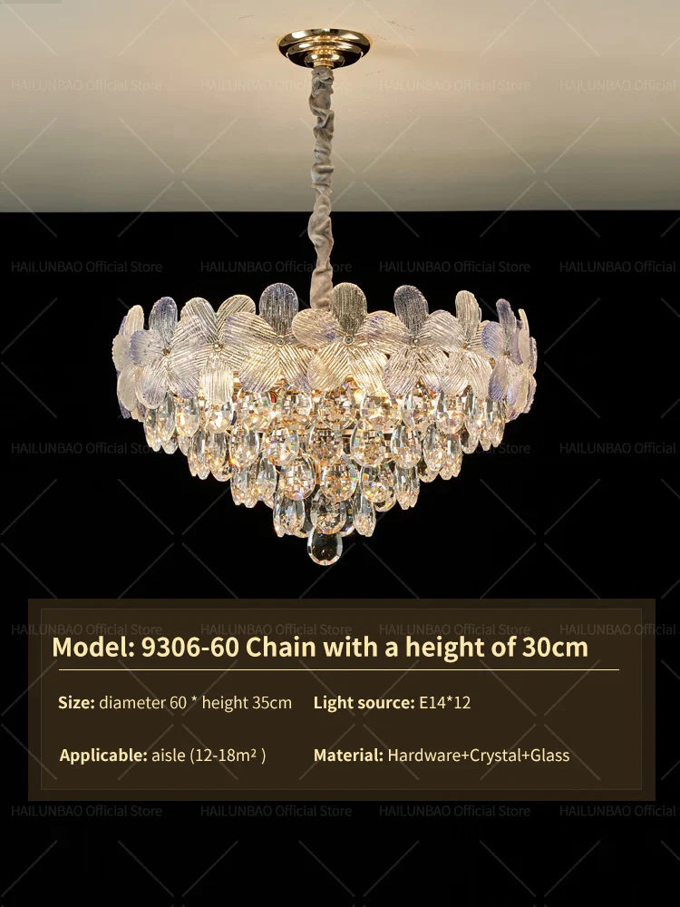 Afralia™ Crystal Chandelier: French Cream Style Light Luxury for Living Room and Master Bedroom
