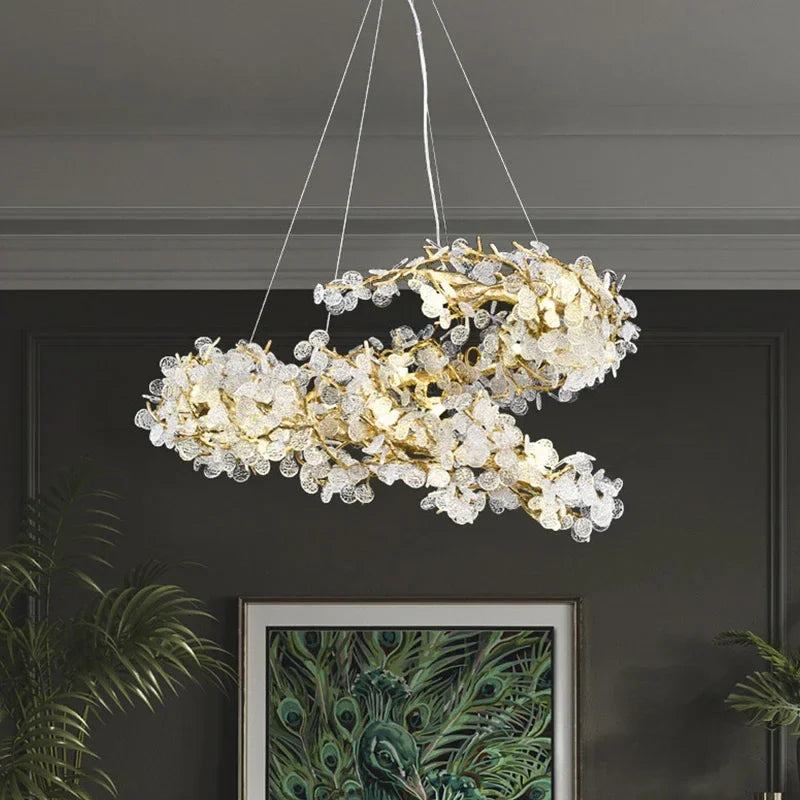 Afralia™ Luxury Gold Chandeliers: Home Villa Living Room Lighting Fixtures