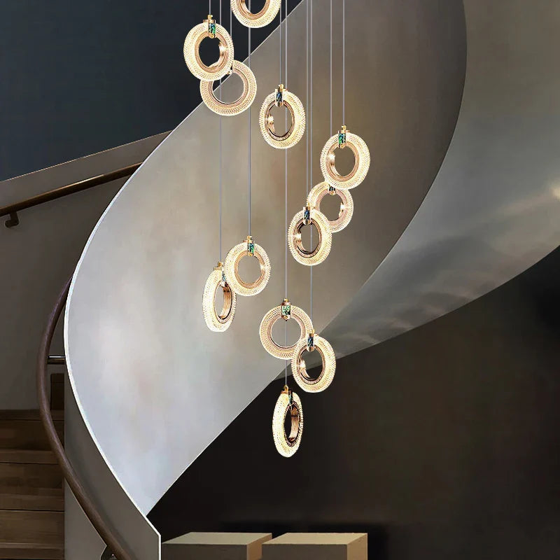 Afralia™ Modern Stair Chandelier: Creative Nordic Design for Hotel, Restaurant, Kitchen & Villa