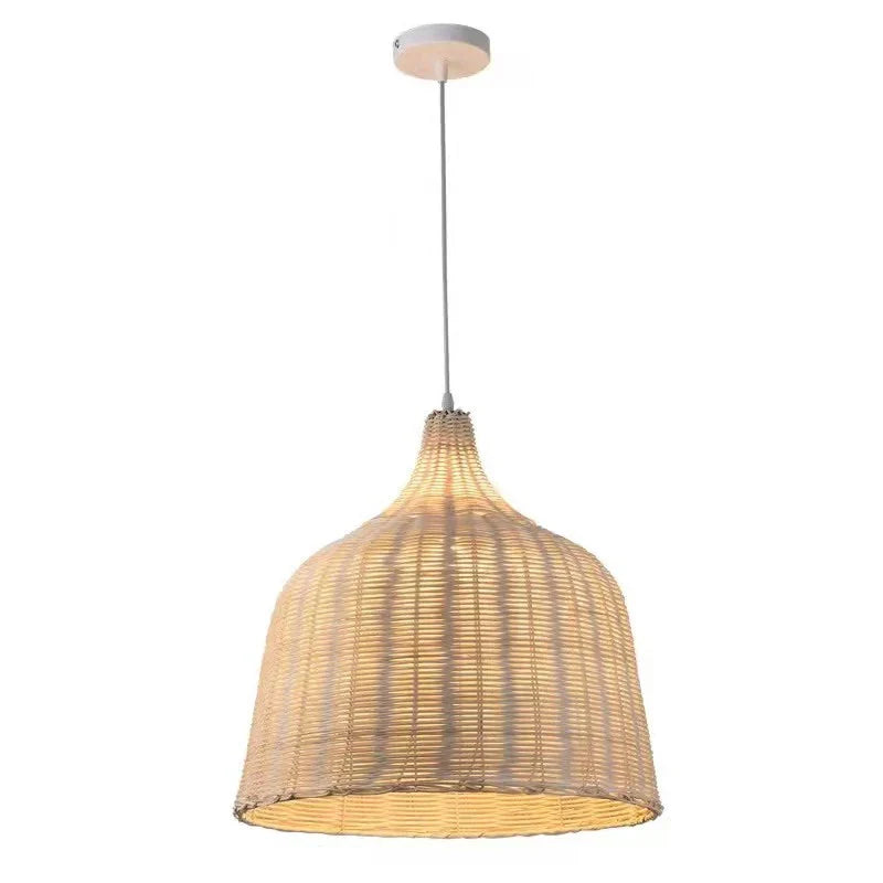 Afralia™ Bamboo Weaving LED Pendant Lights for Home Decor and Dining Room