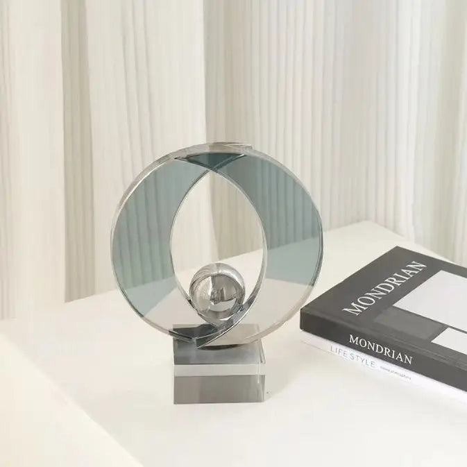Afralia™ Geometric Crystal Glass Bookshelf Ornaments