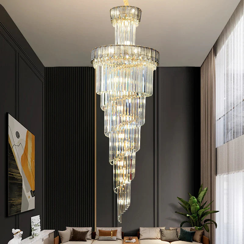 Afralia™ Crystal Chandelier: Elegant Villa Living Room Lighting