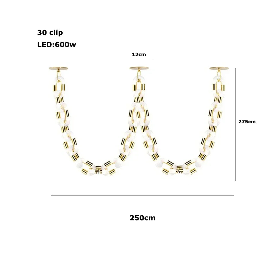 Afralia™ Crystal Gold Chain Chandelier Ceiling Lamp for Home Décor