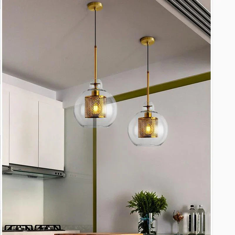 Afralia™ Glass Ball Pendant Light: Modern Hanging Lamp for Kitchen, Dining, Living Room