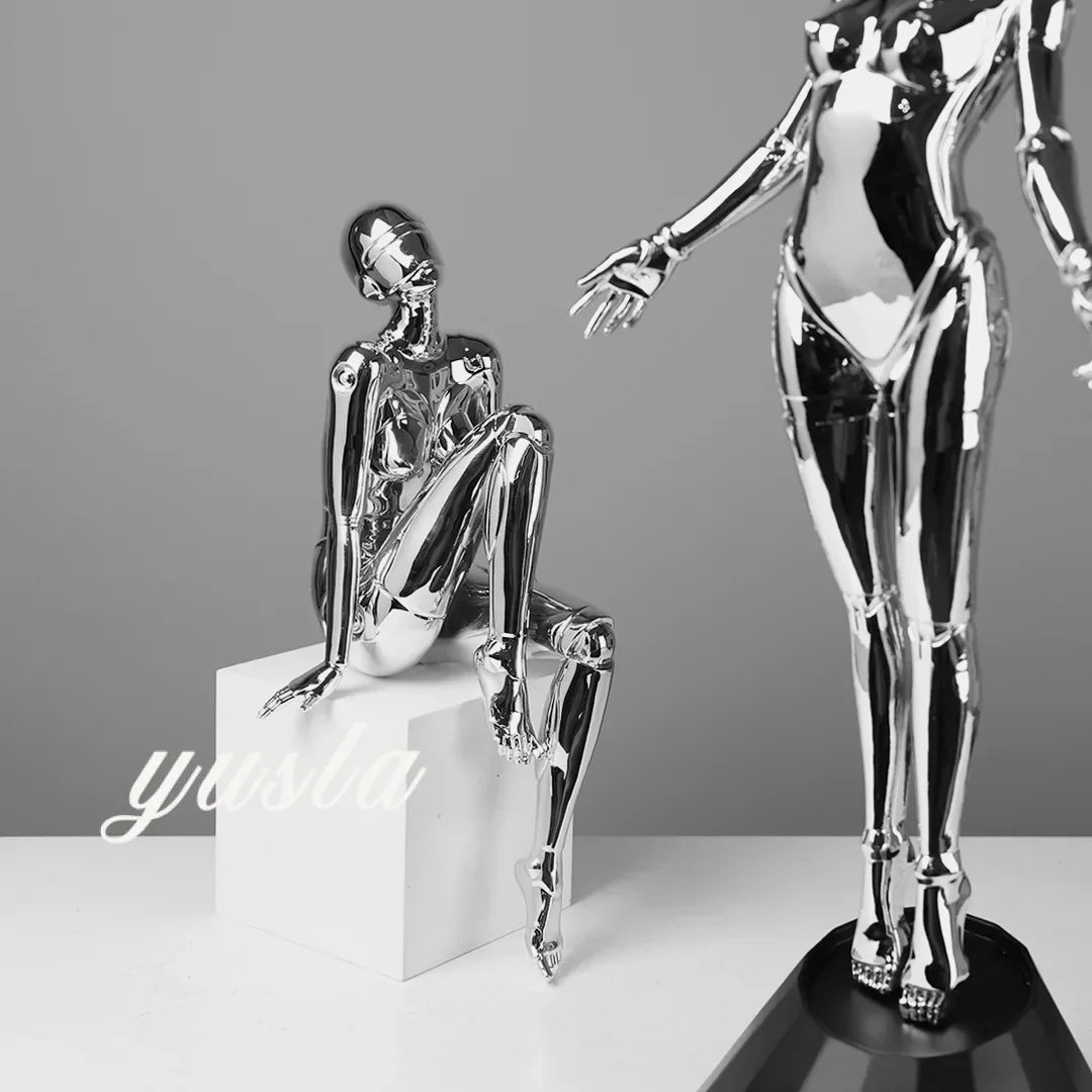 Afralia™ Sorayama Mechanical Goddess Figure Sculpture - Desktop Ornament