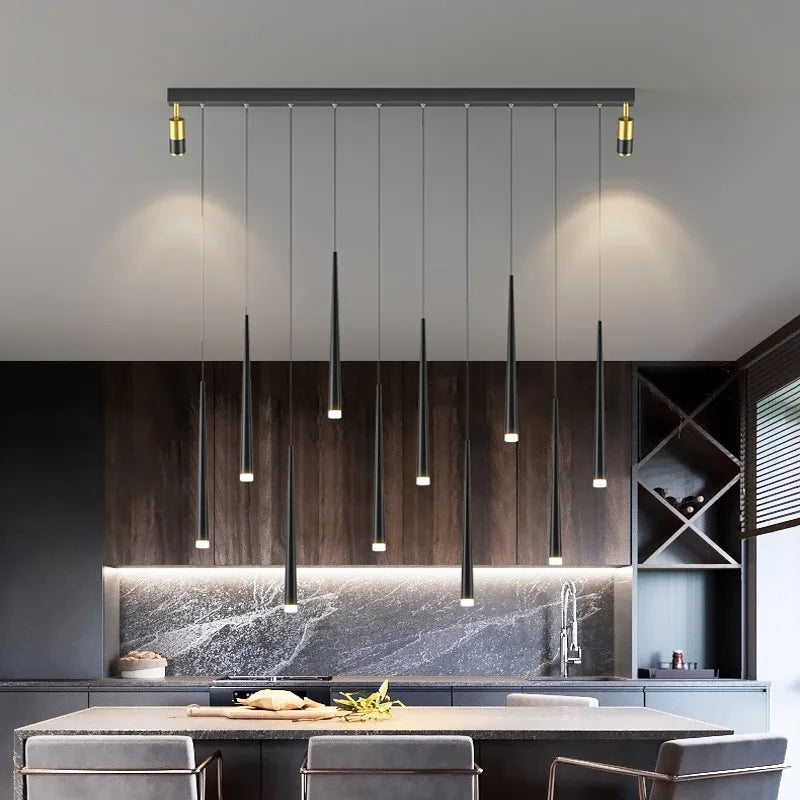 Afralia™ Long Strip Spotlight Pendant Lamp: Modern Chandelier for Living, Dining, Bedroom, Hall Lighting