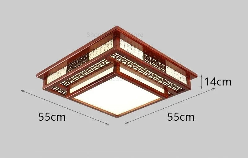 Afralia™ Wooden Ceiling Lights: Modern Chinese Style, Solid Wood Lamps for Living Room and Bedroom
