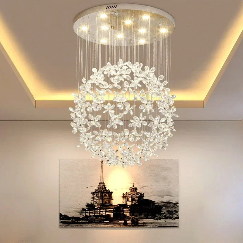 Afralia™ Flower Ball Chandelier with GU10 LED Lights for Modern Villa Lighting