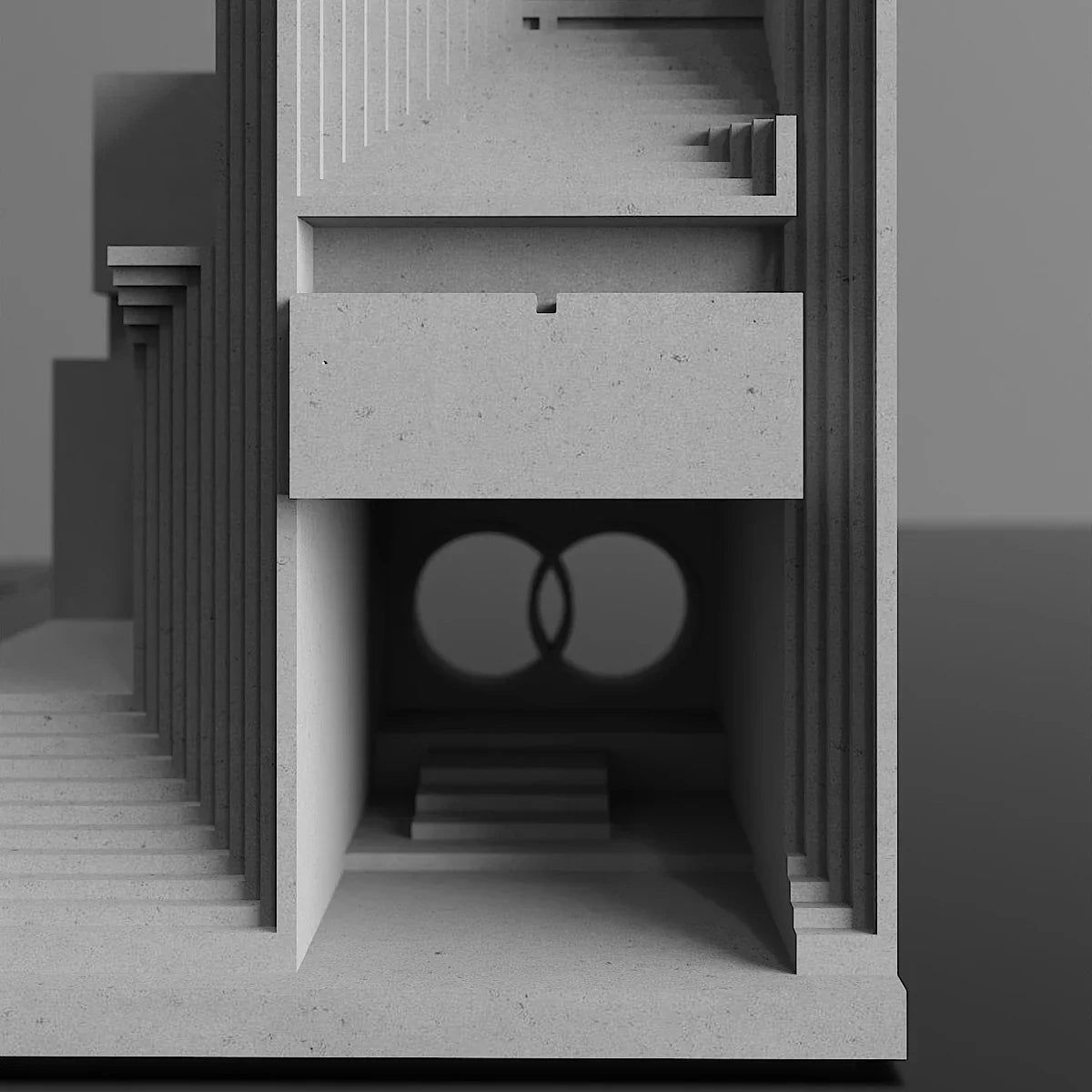 Afralia™ Concrete Home Decoration: Brian Family Cemetery Model for Living Room Desktop.