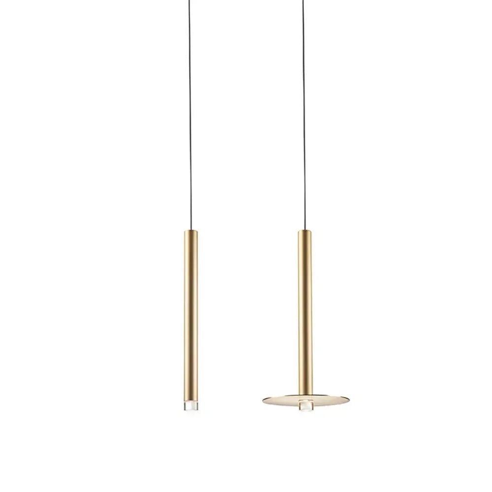 Afralia™ Gold Tube LED Pendant Lights for Kitchen Dining Office Home Decor
