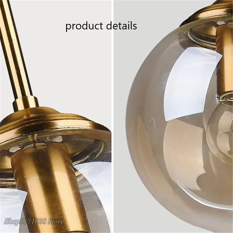 Afralia™ Nordic Glass Wall Lamp LED Round Vintage Ball Retro Wall Light