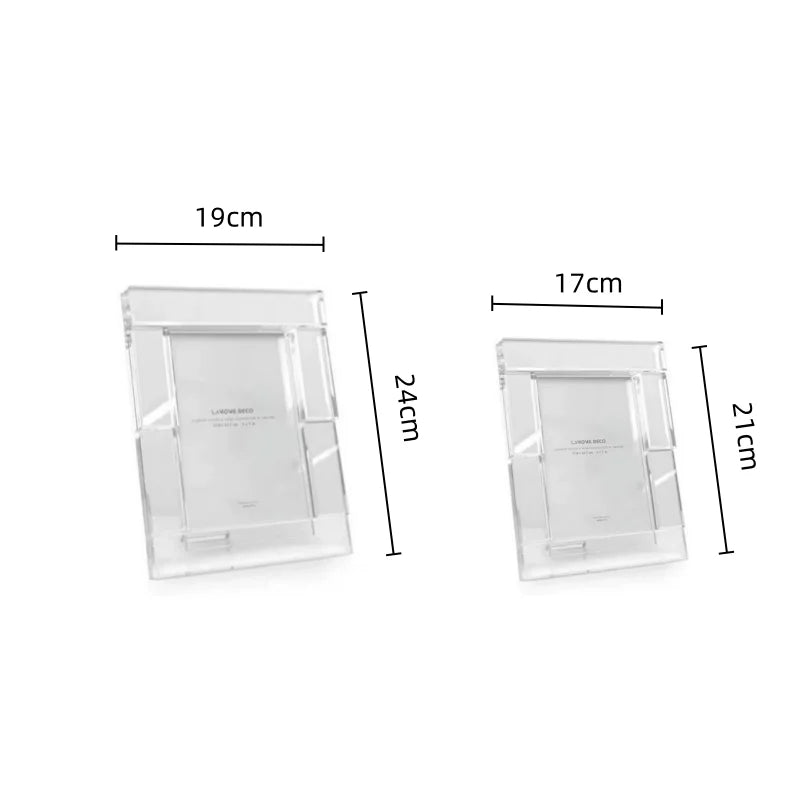 Afralia™ Crystal Glass Cube Photo Frame for Desktop Decor - Home Decor Ornaments