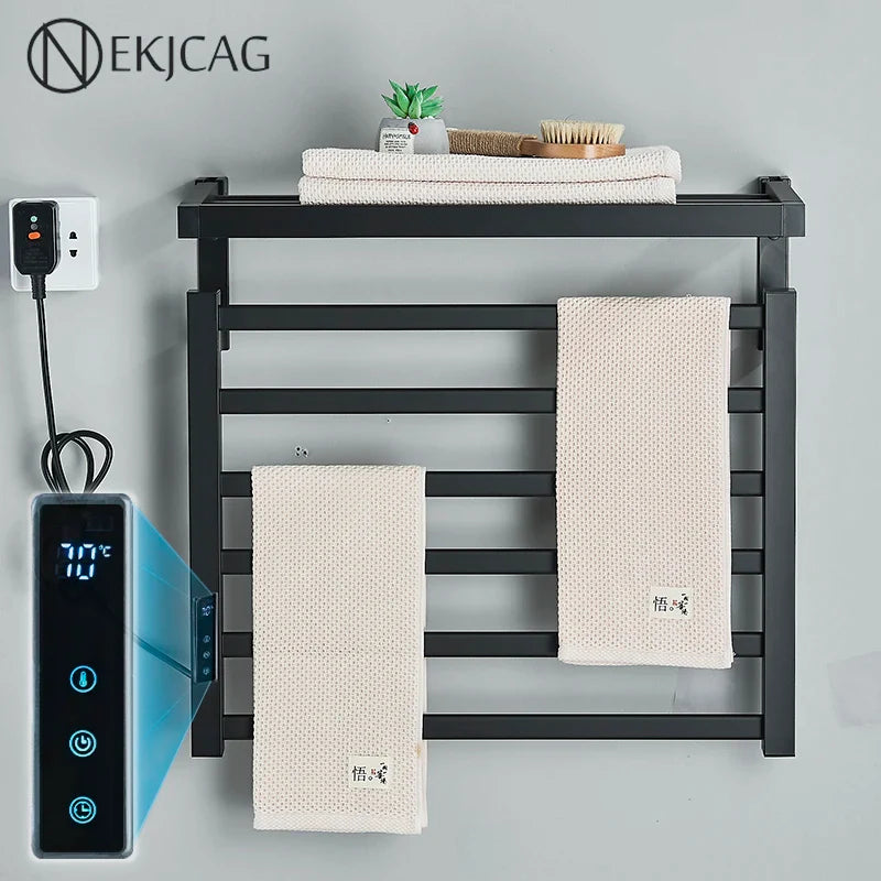 Afralia™ Smart Towel Warmer: Electric Heated Towel Rack with Touch Display Control