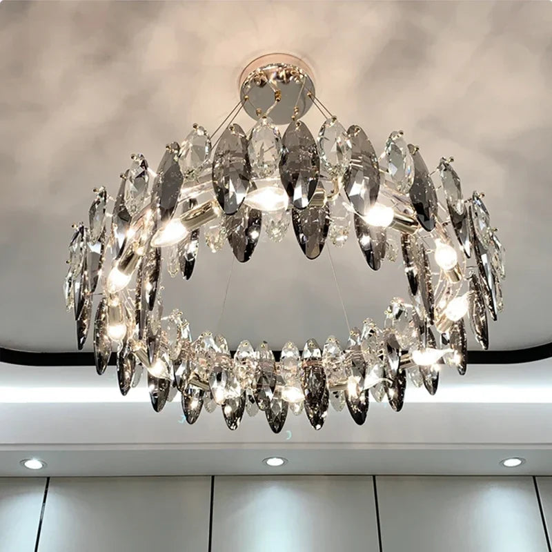 Afralia™ Luxury Crystal Ceiling Chandelier: Modern Elegance for Living Room, Bedroom, and Dining Hall