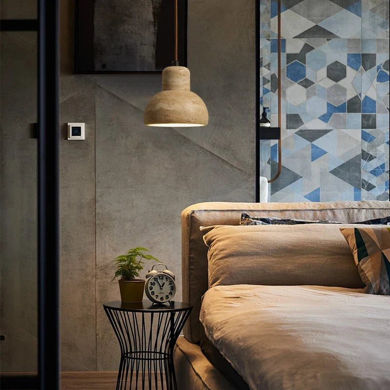 Afralia™ Yellow Travertine LED Pendant Lamp - Modern Nordic Home Decor