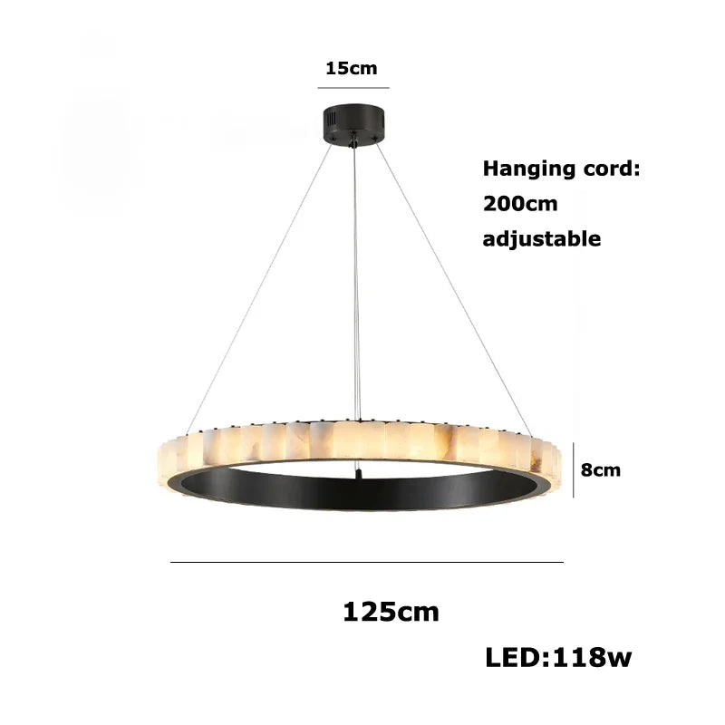 Afralia™ Postmodern Gold Marble Chandelier Light - Dimmable Nordic Pendant for Living Room