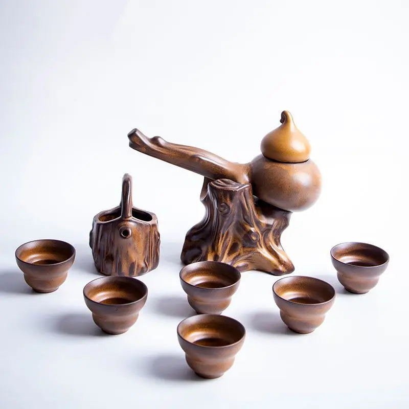 Afralia™ Ceramic Kung Fu Tea Set: High-End, Retro, Anti-Scalding, Easy Home Brewing
