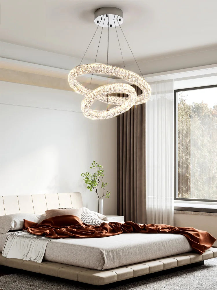 Afralia™ Crystal Chandelier Ring - Elegant Light Luxury for Living Room, Dining Room & Bedroom