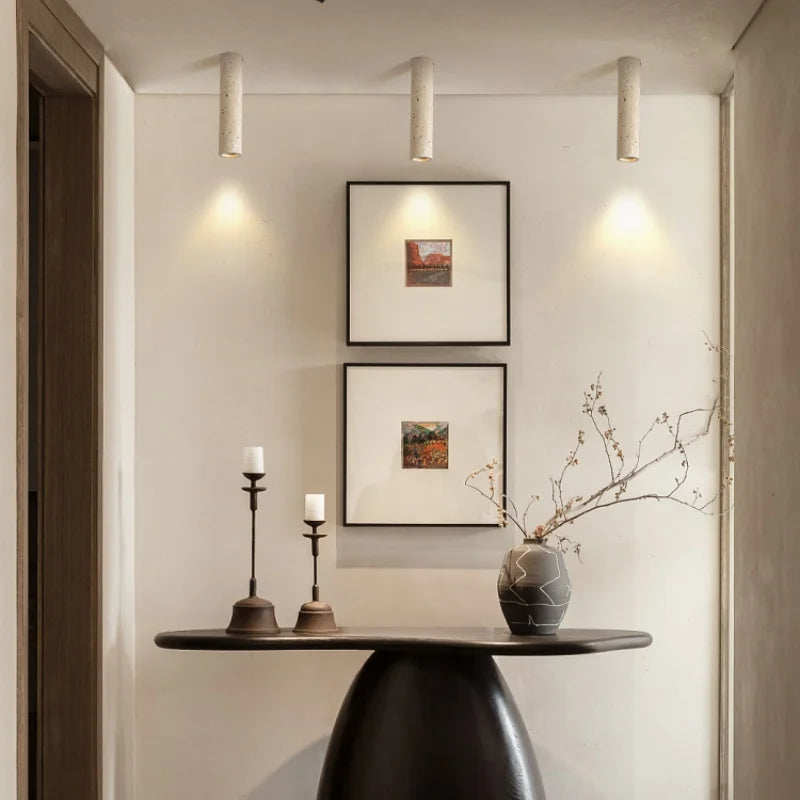 Afralia™ Vintage LED Ceiling Light Fixture Creative Yellow Stone Cave Balcony Lamp