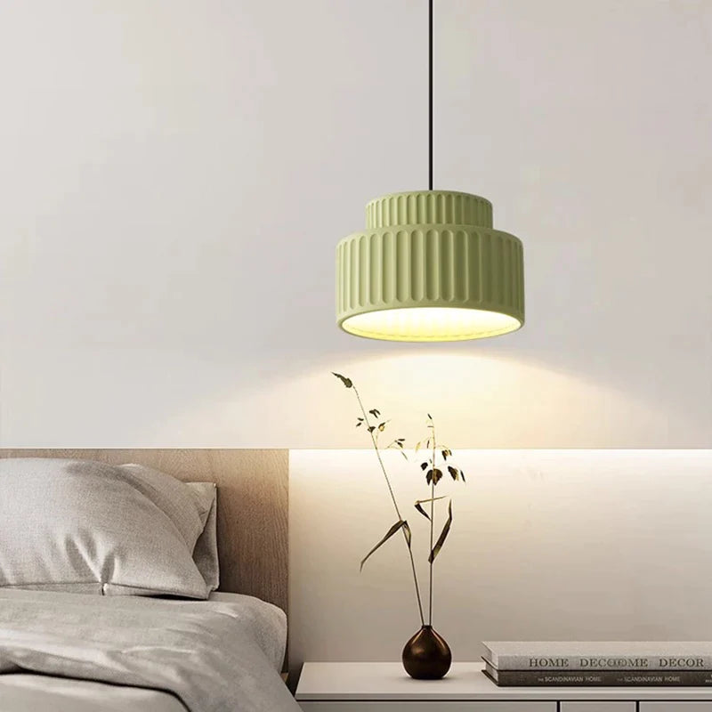 Afralia™ Cream Resin LED Pendant Light for Home Decor