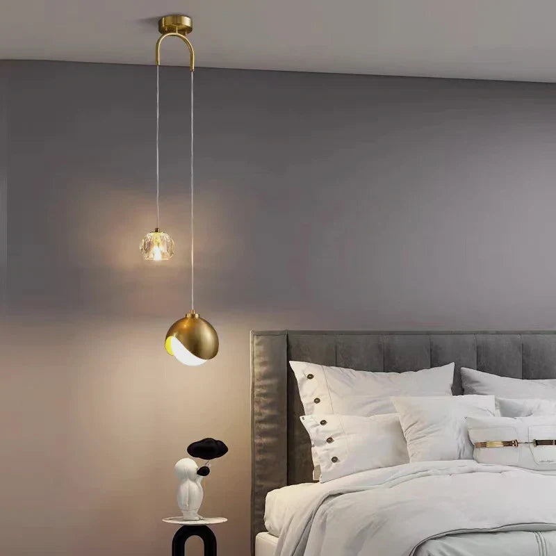 Afralia™ Crystal Ball Pendant Lights: Modern LED Luxury for Bedroom, Nordic Minimalist Design