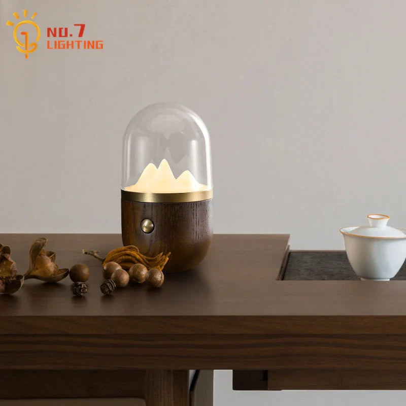 Afralia™ Solid Wood Touch Desk Lamp for Bedroom and Living Room