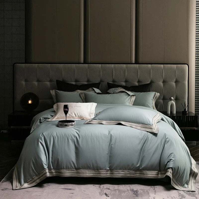 Afralia™ Luxury Egyptian Cotton Embroidered Bedding Set for Elegant Home Decor