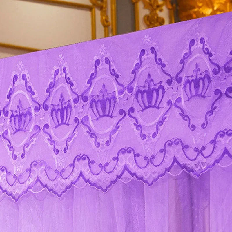 Afralia™ Lace Pleated Bed Net Canopy for Queen Size Double Bed