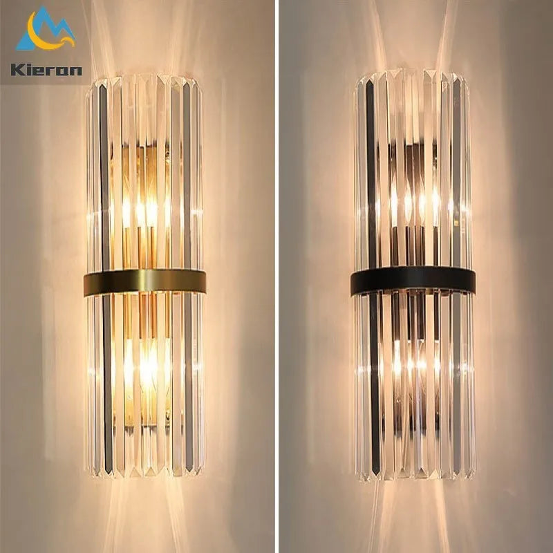 Afralia™ Crystal LED Wall Lights: Modern 40CM Bedroom Living Room Lamp