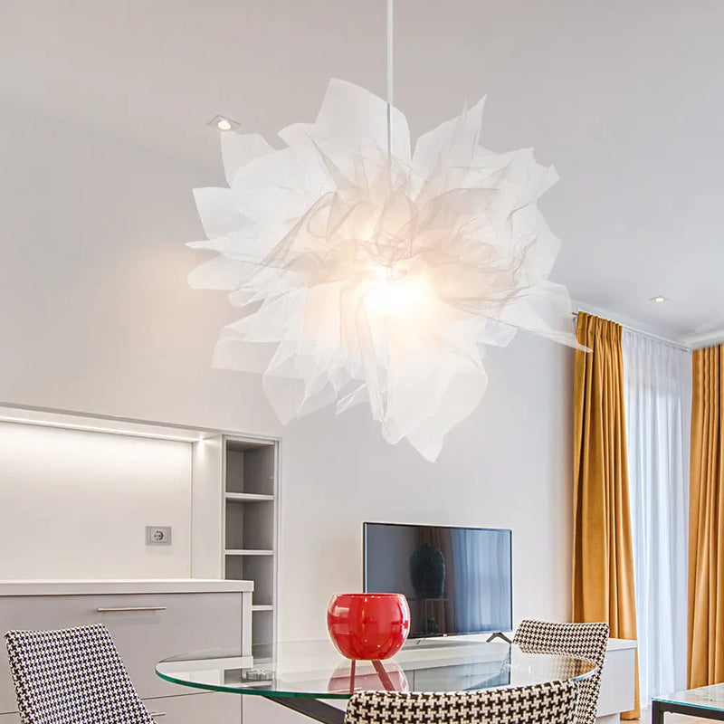 Afralia™ Feather Pendant LED Chandelier - Modern Bedroom Study Room Decoration