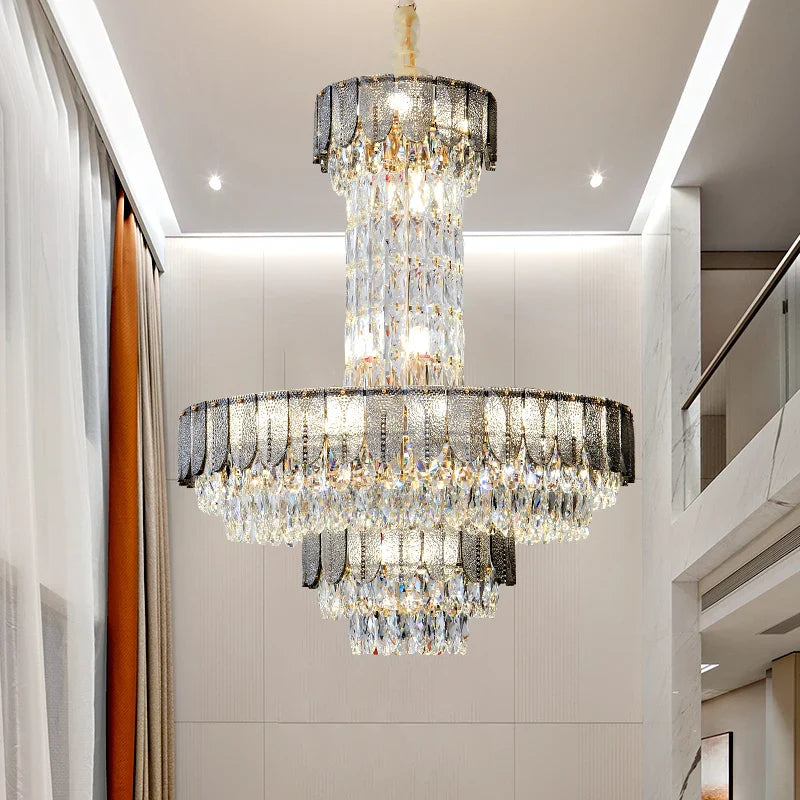 Afralia™ Crystal Chandelier: Postmodern Multi-layer Luxury for Villa, Hotel Lobby, and Living Room