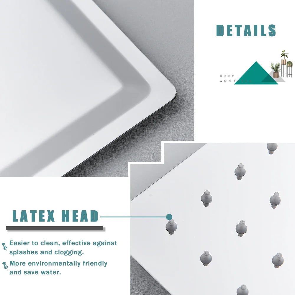 Afralia™ Stainless Steel Ultra-thin Showerheads in Round & Square 4-12 Inch Rainfall Rain Shower