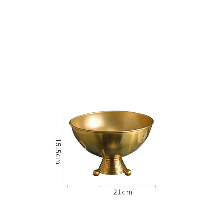 Afralia™ Retro Golden Flower Pot Vase Handicraft Ornament Decoration Succulent Planter