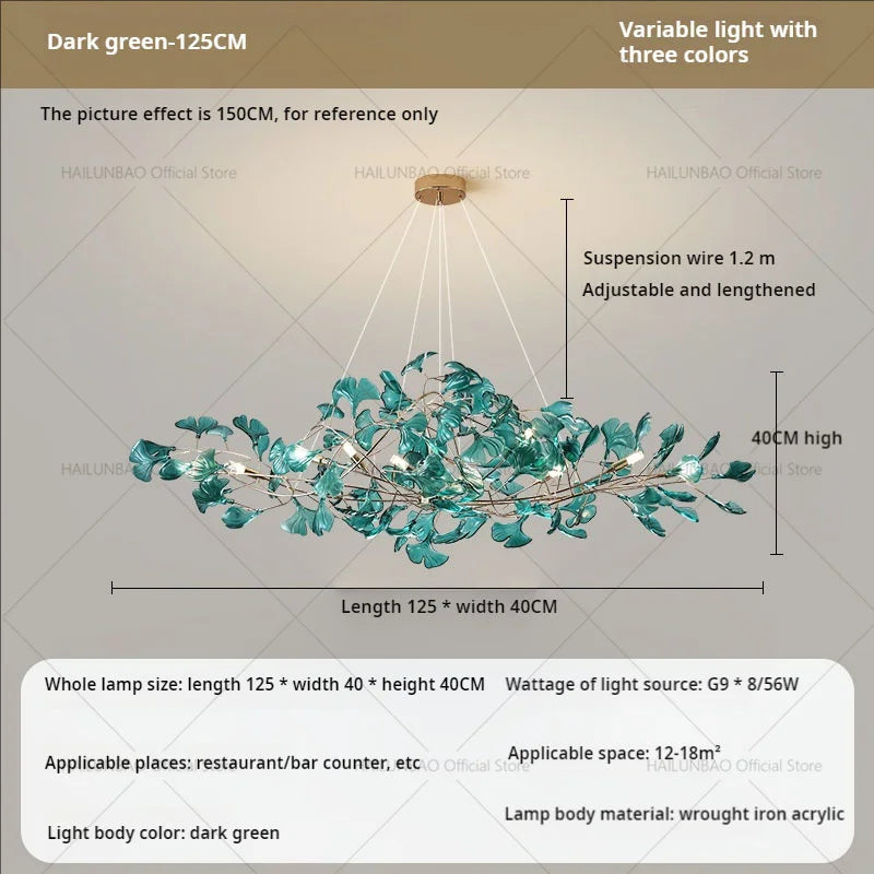 Afralia™ Gingko Leaf Chandelier: Modern Luxury Art Decor for Home, Restaurant & Bar