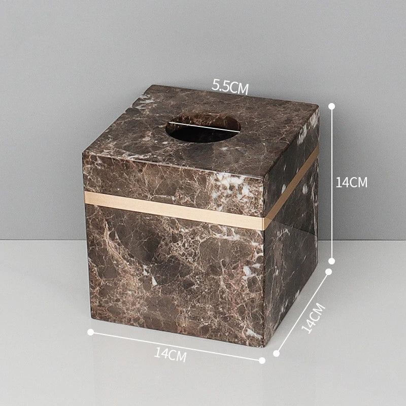Afralia™ Emperador Dark Marble Bathroom Set: Toothbrush Holder, Soap Dispenser, Luxury Accessories
