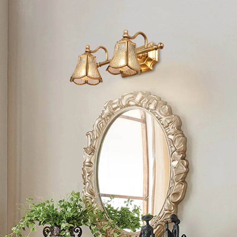Afralia™ Golden Glass Mirror Cabinet Light for Bedroom and Bathroom