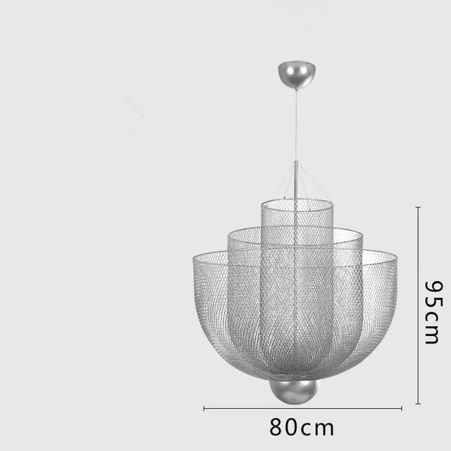 Afralia™ Grid Meshmatics Dimmable LED Chandelier Pendant - Modern Metal Design