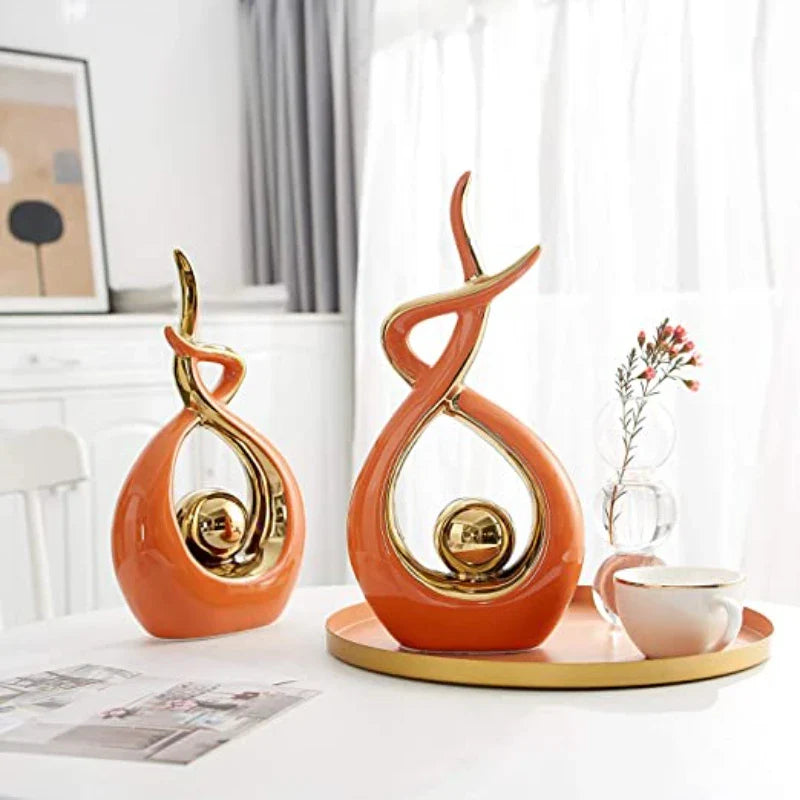 Afralia™ Modern Ceramic Statue: Elegant Office Desk Decor & Table Centerpiece