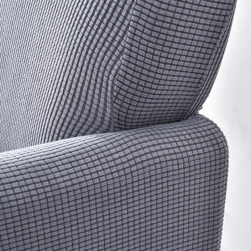 Afralia™ Stretch Fleece Sofa Cover: Solid Color Seat Slipcover for Single Round Sofas