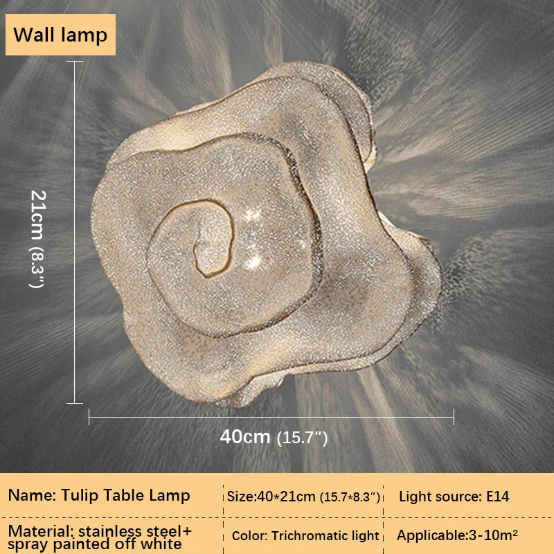 Afralia™ Tulip Flowers LED Wall Lamp for Fashionable Art Living Room Bedroom