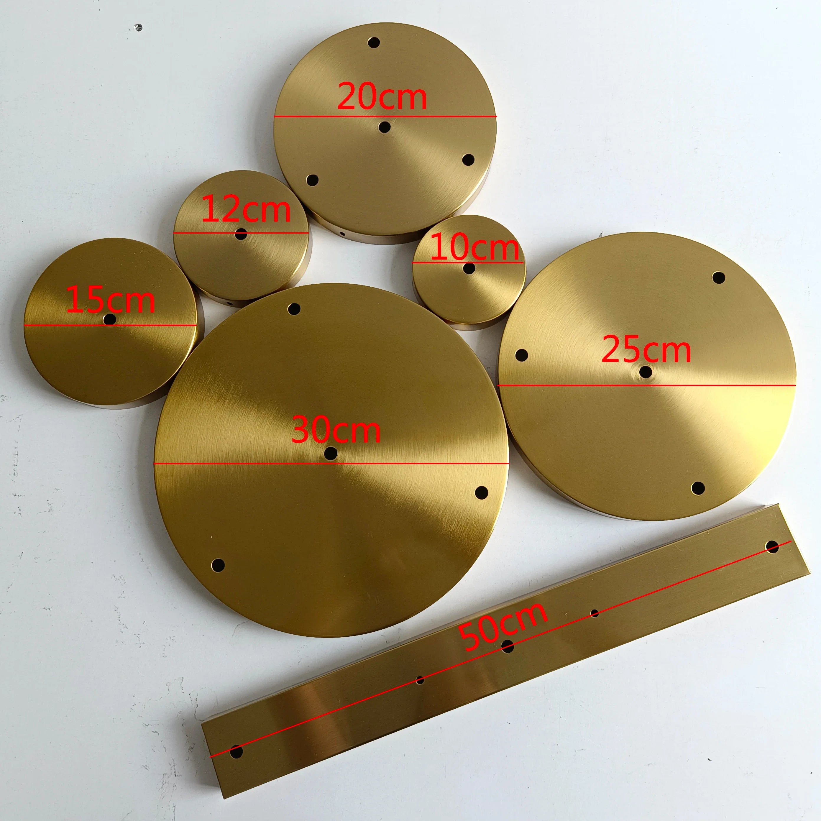 Afralia™ Brass Ceiling Plate Iron Pendant Lamp Bases - DIY Round Chassis Kit