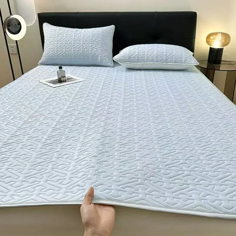 Afralia™ Latex Cooling Mat Set: Washable, Soft, Breathable Bed Sheet - 3 Pieces