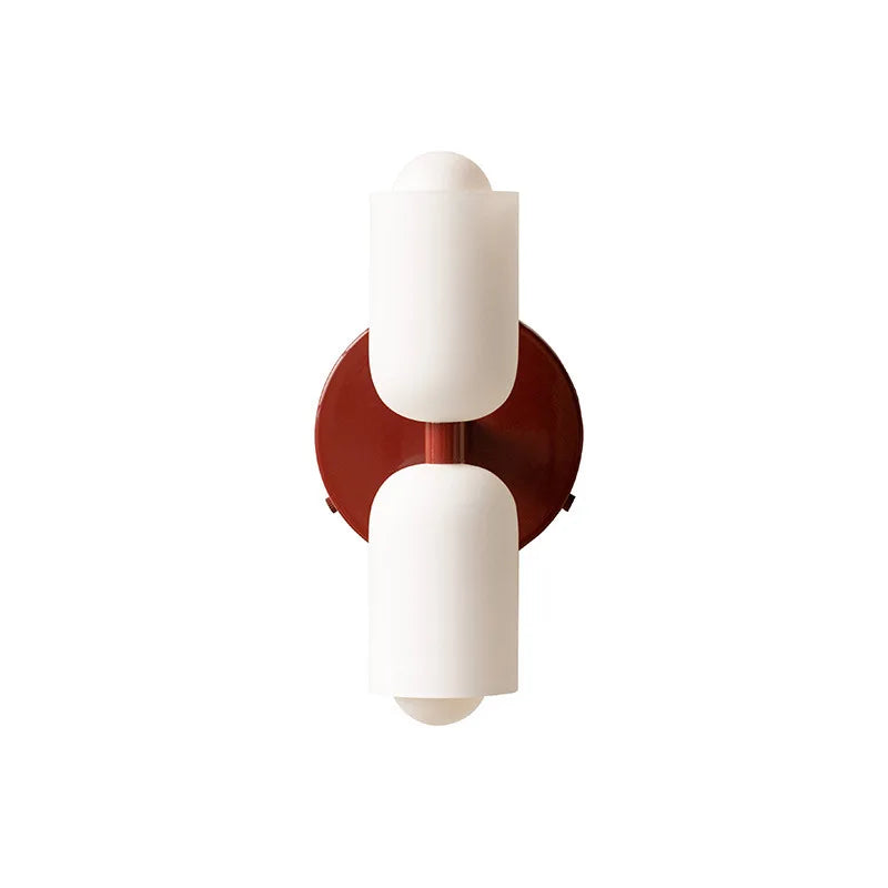 Afralia™ French Cream Double Headed Glass Wall Lamp for Bedroom and Living Room