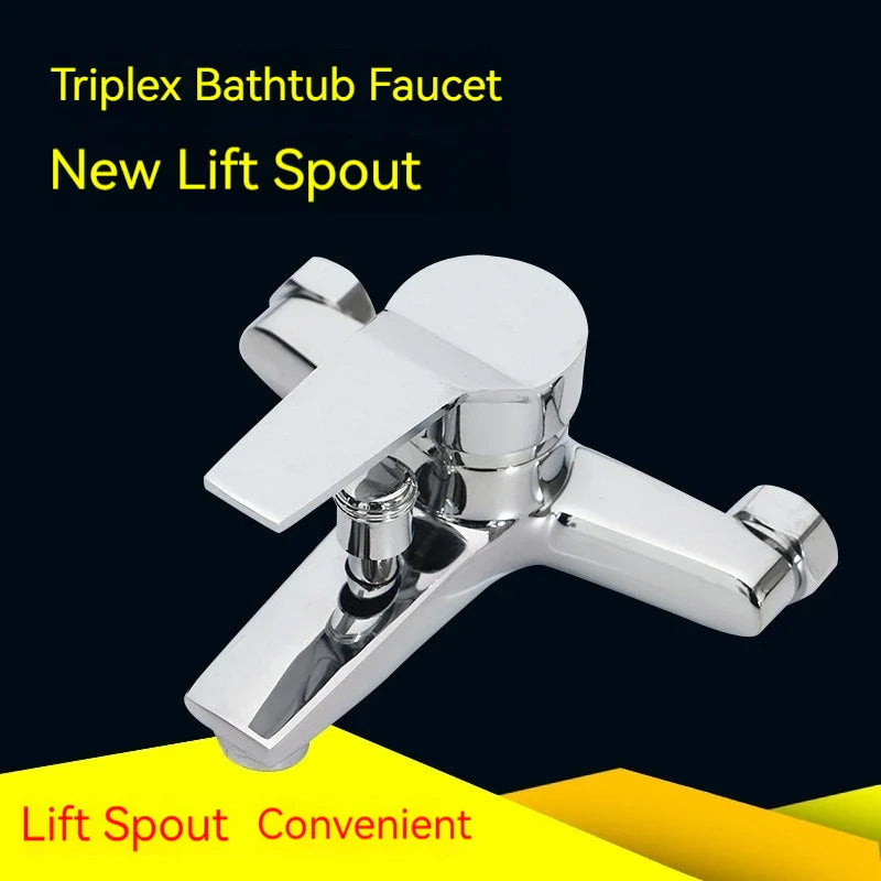 Afralia™ Triple Shower Faucet Mixer Set for Hot and Cold Water Bathing