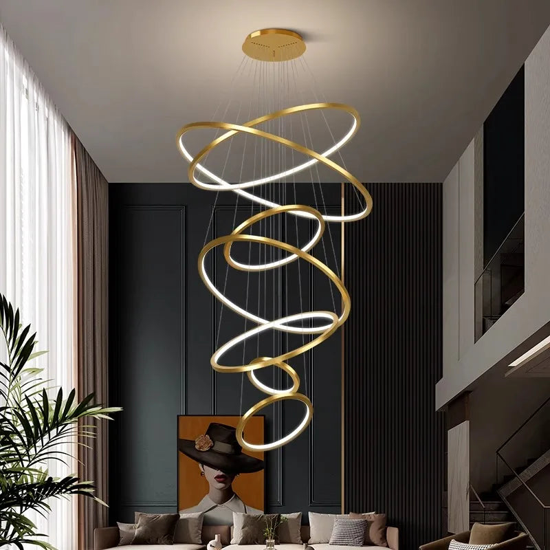 Afralia™ Nordic Stair Chandelier, Living Room Pendant Lights, Indoor Lighting for Bedroom and Dining Room